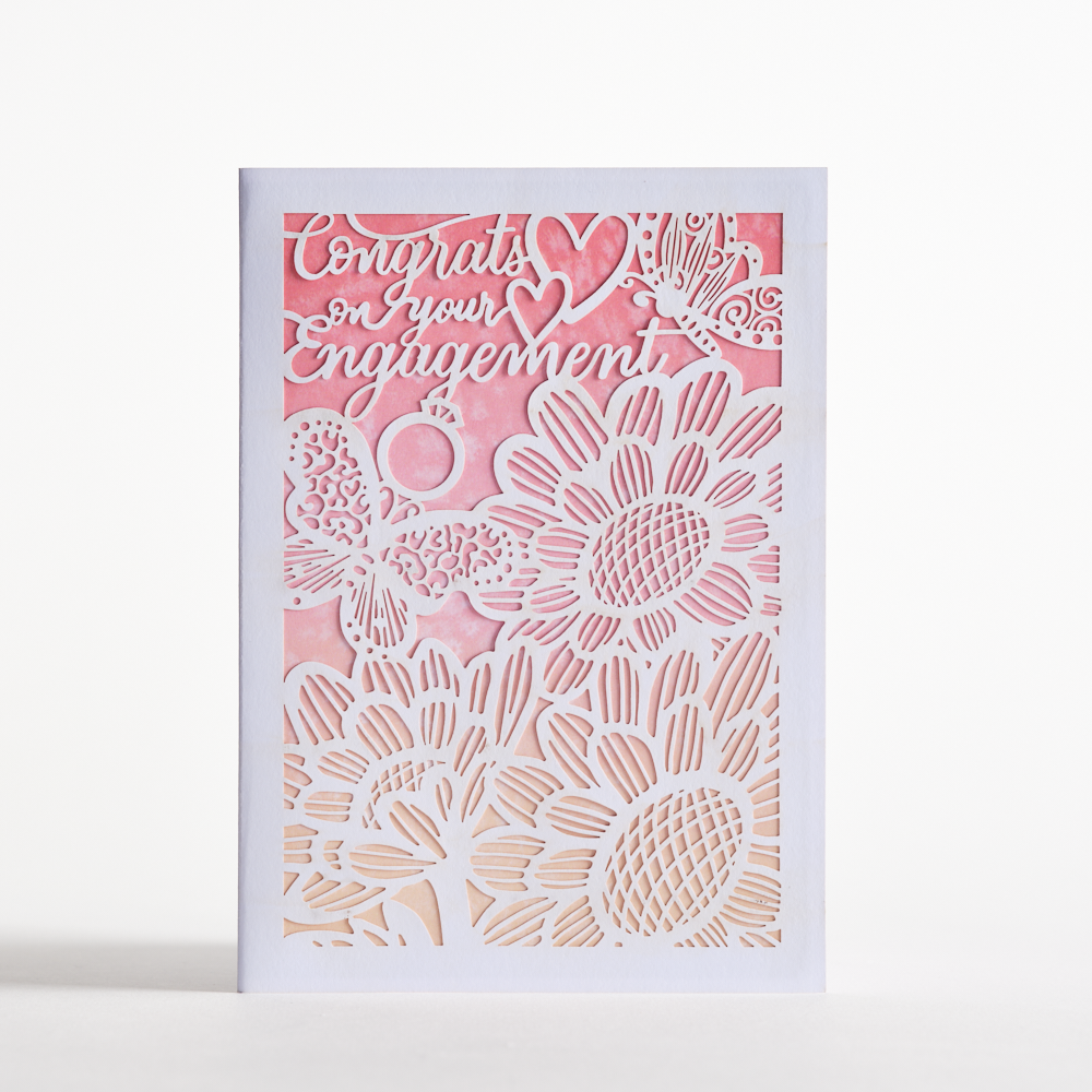 Engagement Congrats Butterfly Floral: Lovepop Moments™ Card