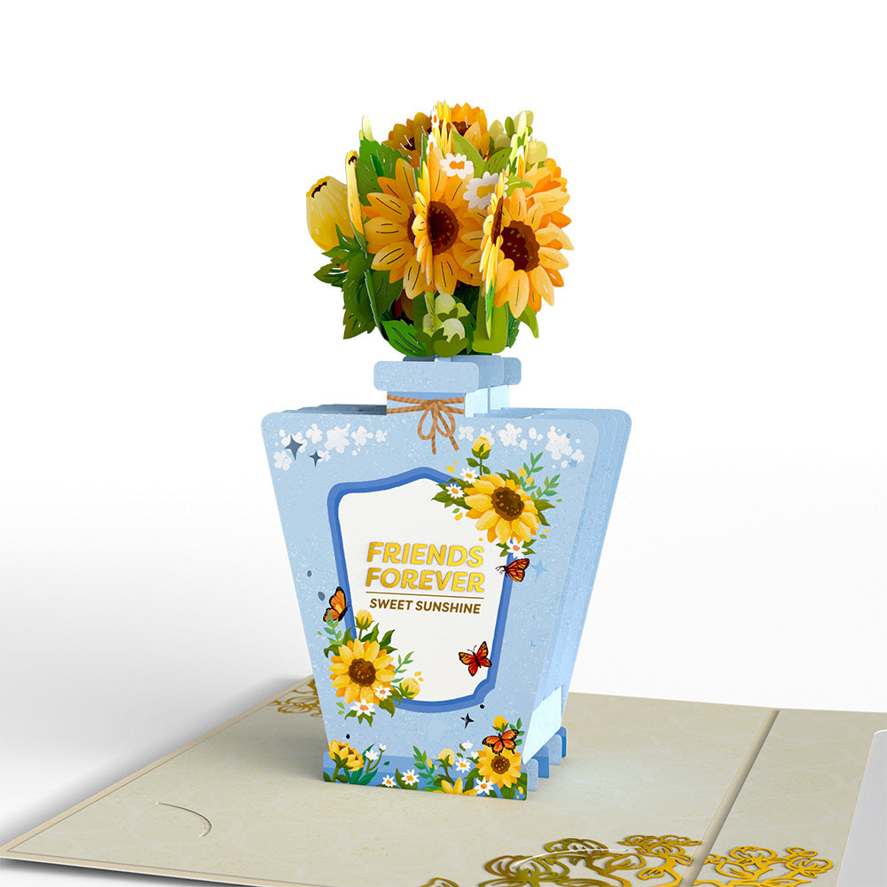 Friendship Love Thoughtful Pop-Up Card with Mini Potion Bouquet