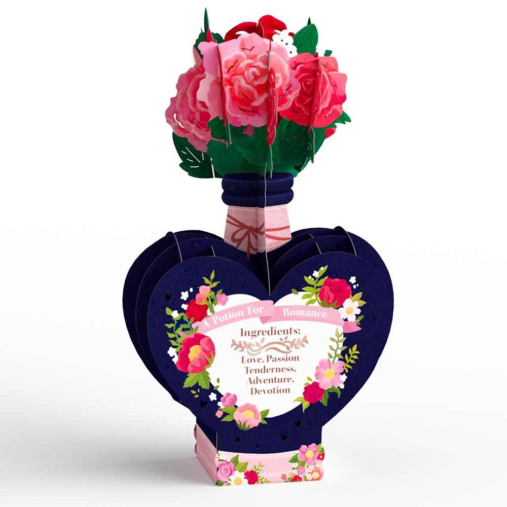 Be Mine PopUp Card with Mini Potion Bouquet Lovepop