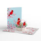 Cherry Blossom Basket with Cardinals Pop-Up Card