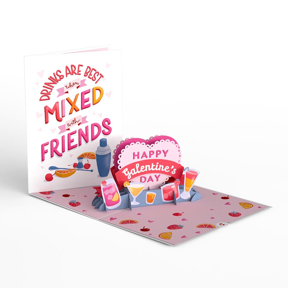 Mixed Drinks Pop-Up Galentine's Day Card