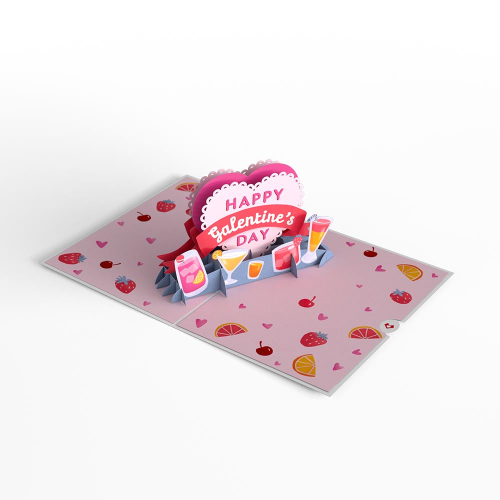 Mixed Drinks Galentine's Day Pop-Up Card