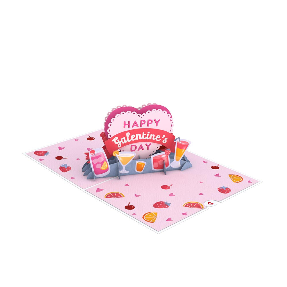 Mixed Drinks Galentine's Day Pop-Up Card
