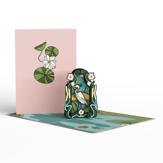 Stained Glass Lily Pond Pop-Up Card