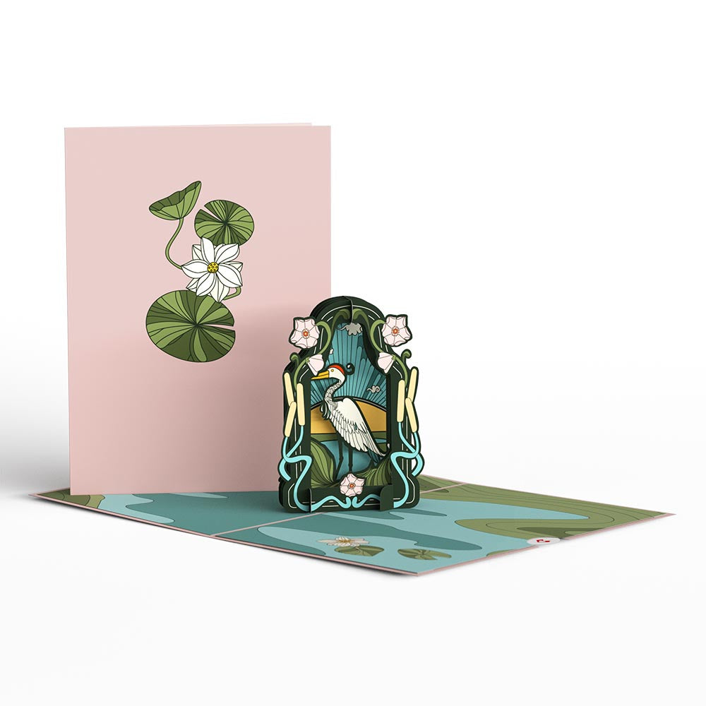 Stained Glass Lily Pond Pop-Up Card