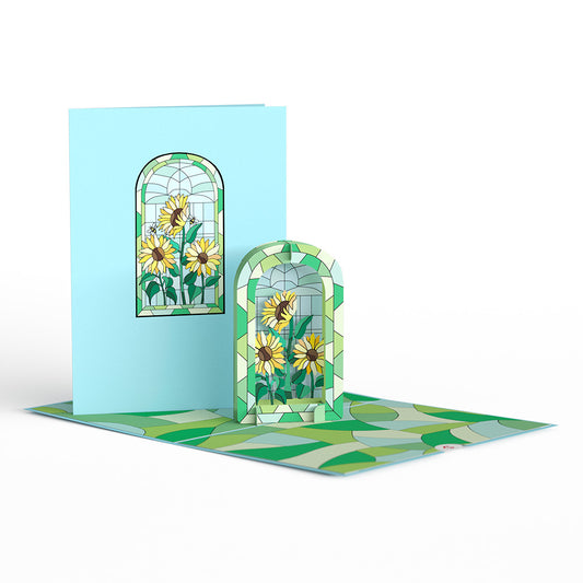 Stained Glass Sunflowers Pop-Up Card