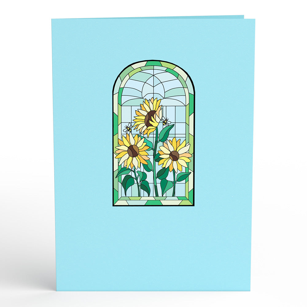 Stained Glass Sunflowers Pop-Up Card