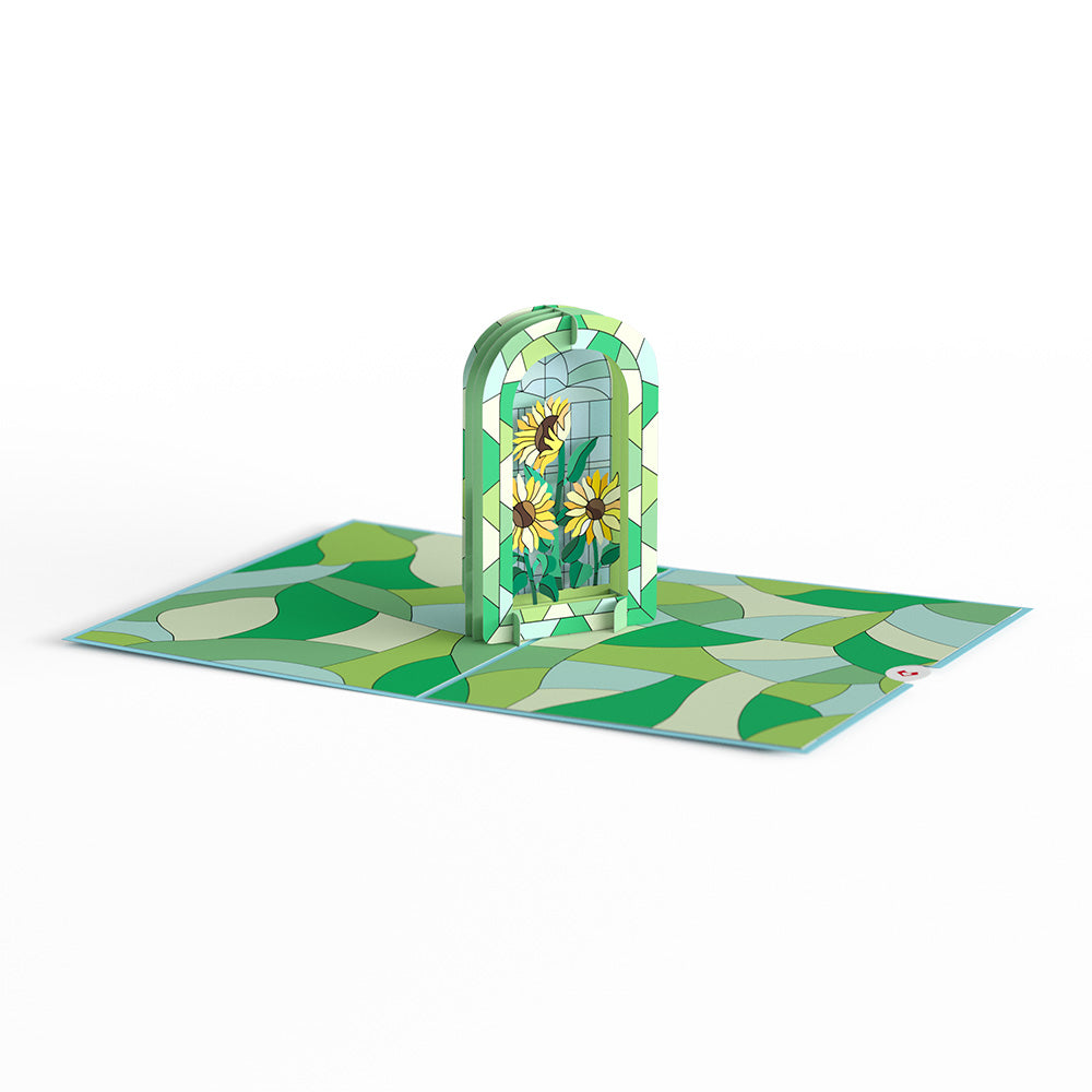 Stained Glass Sunflowers Pop-Up Card