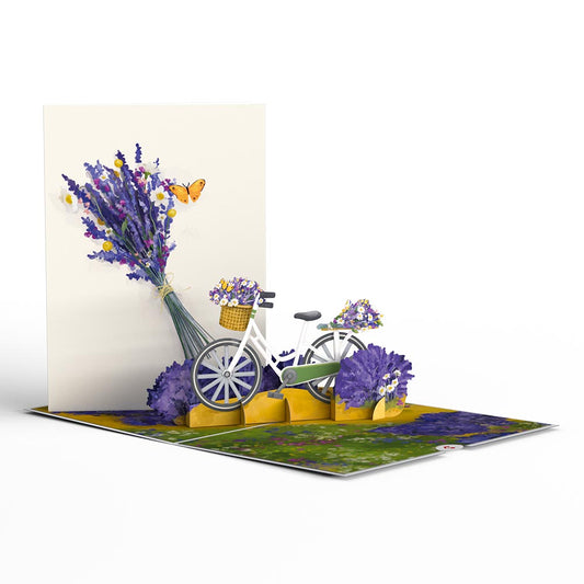 Lavender Bicycle Pop-Up Card