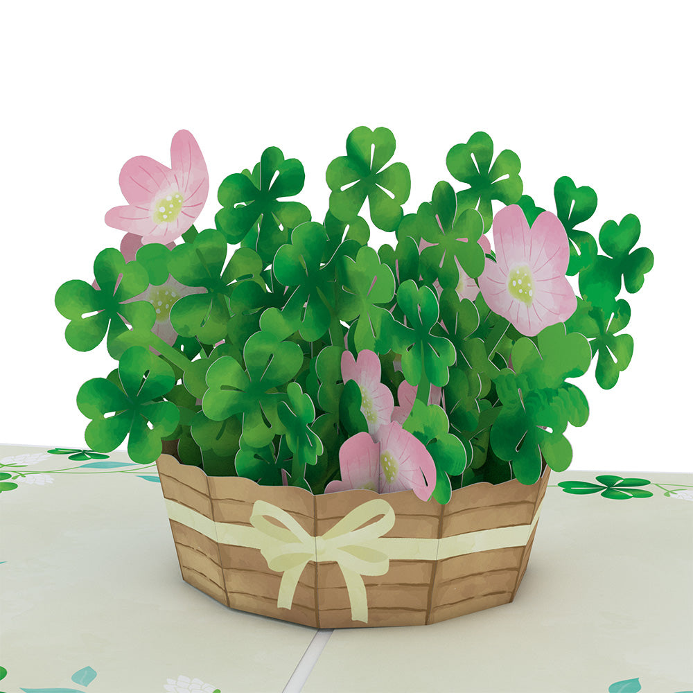 Shamrock Basket St. Patrick's Day Pop-Up Card