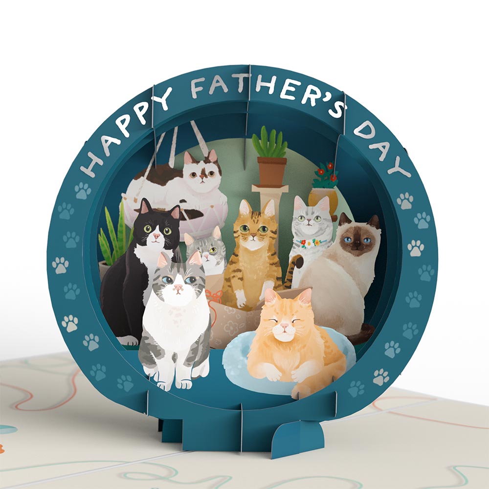 Cat Dad Father's Day Pop-Up Card