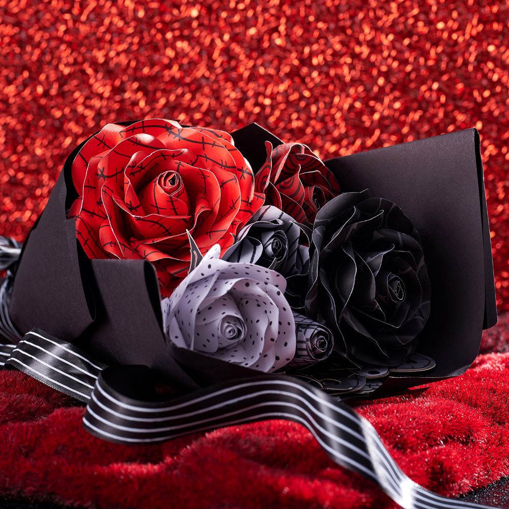 Handcrafted Paper Flowers: Disney Tim Burton’s The Nightmare Before Christmas Eternally Yours Roses (6-Stem)
