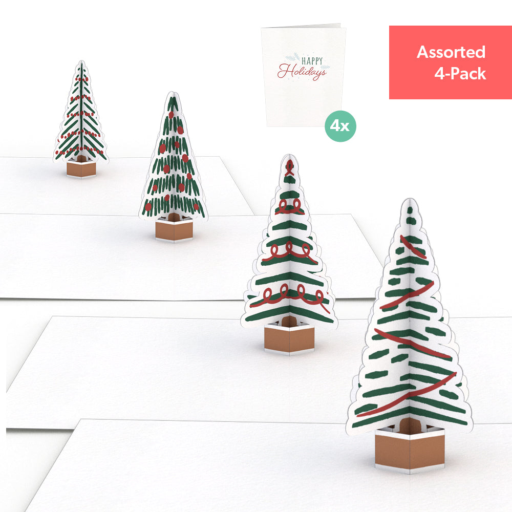 Holiday Tree Notecards (Assorted 4-Pack)