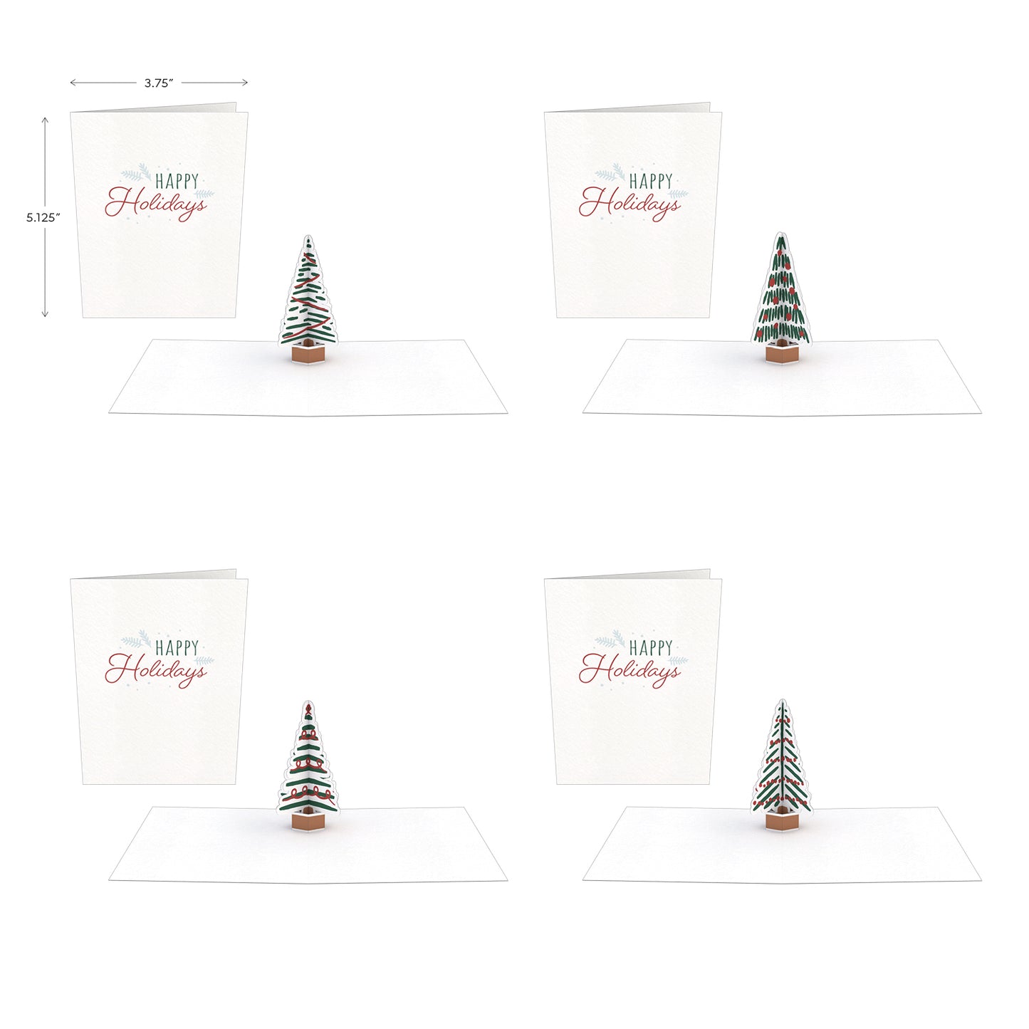 Holiday Tree Notecards (Assorted 4-Pack)