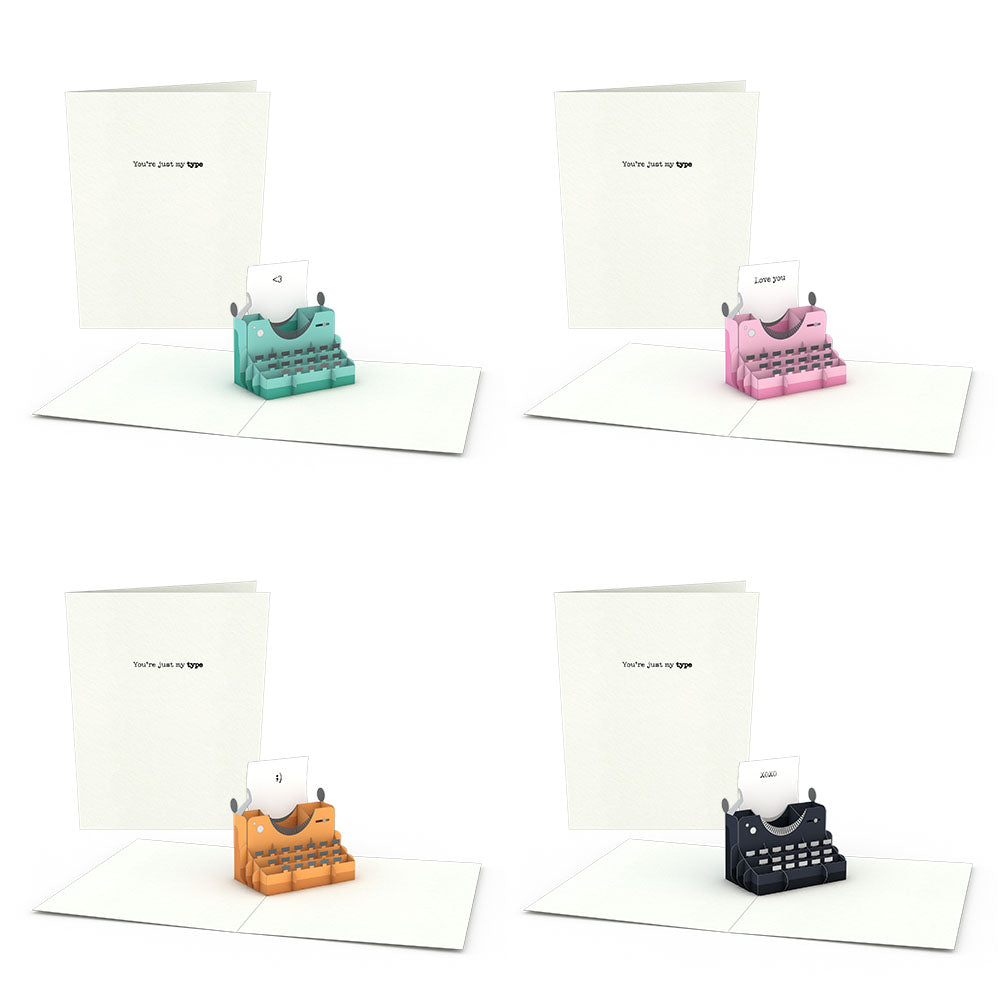 Typewriter Notecards (Assorted 4-Pack)