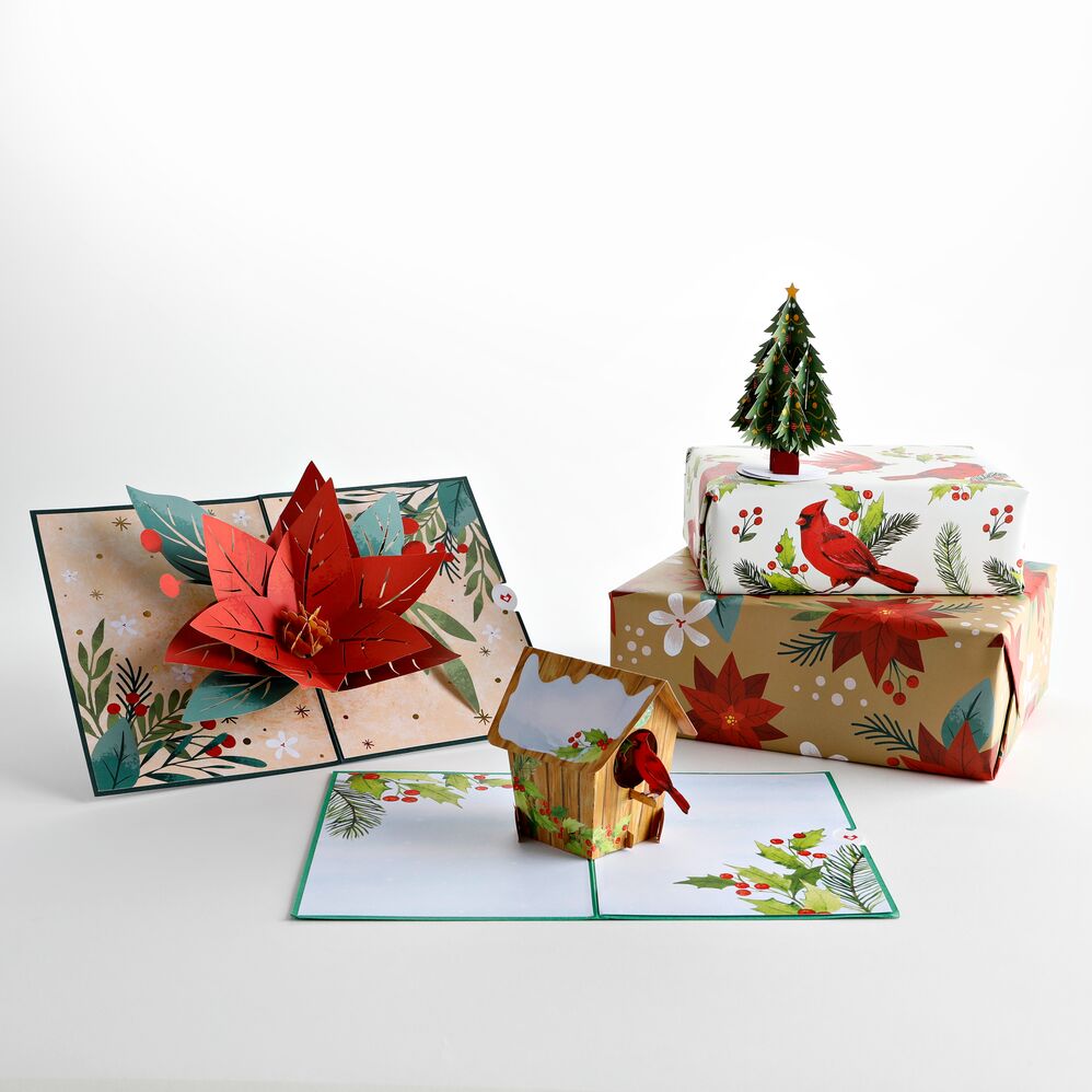 Classic Christmas Gift Wrap & Cards Bundle