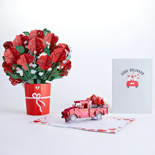 Red Rose Love Delivery Truck Bundle