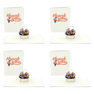 Thank You Flower Basket Notecards (4-Pack) greeting card -  Lovepop