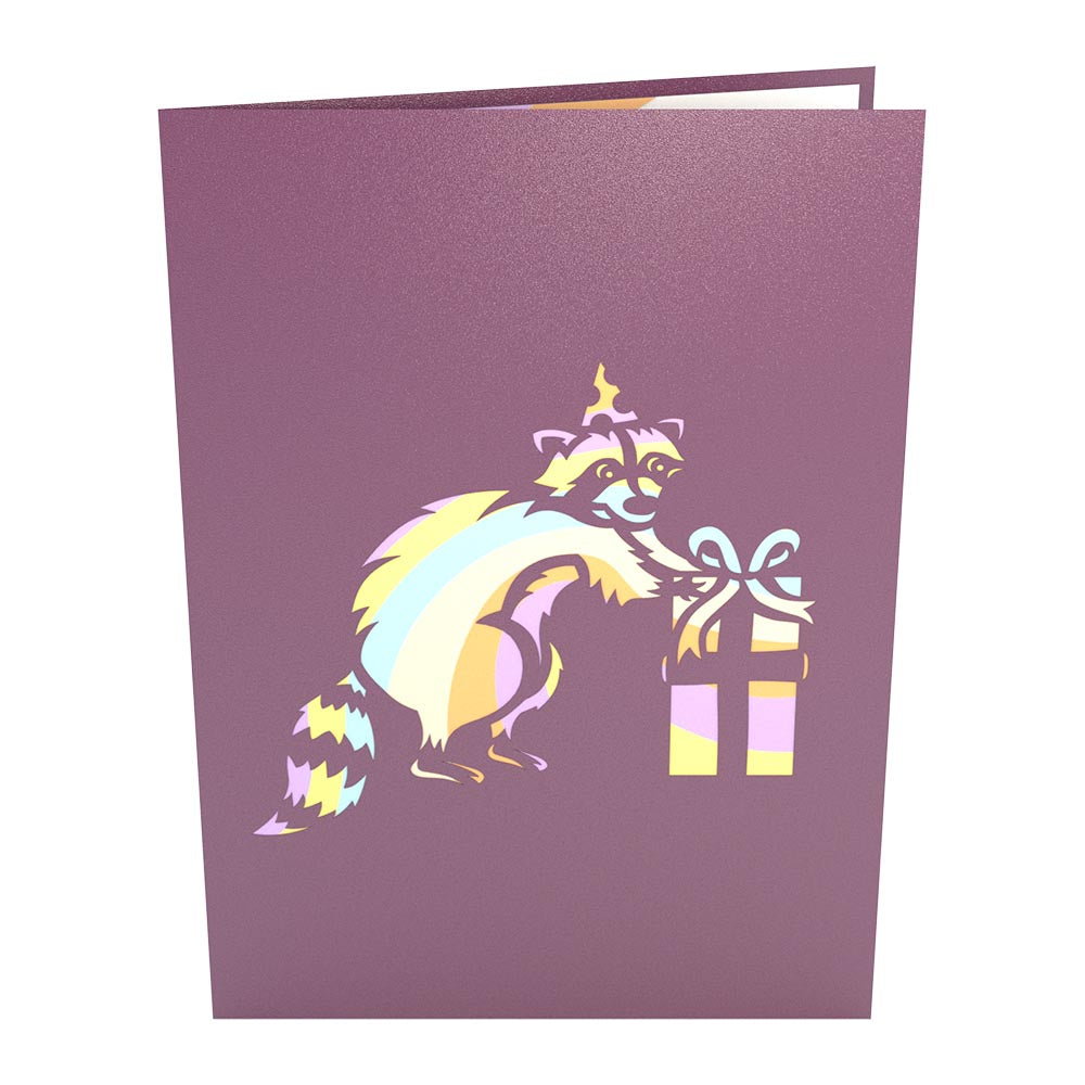 Party Raccoon Pop up Card