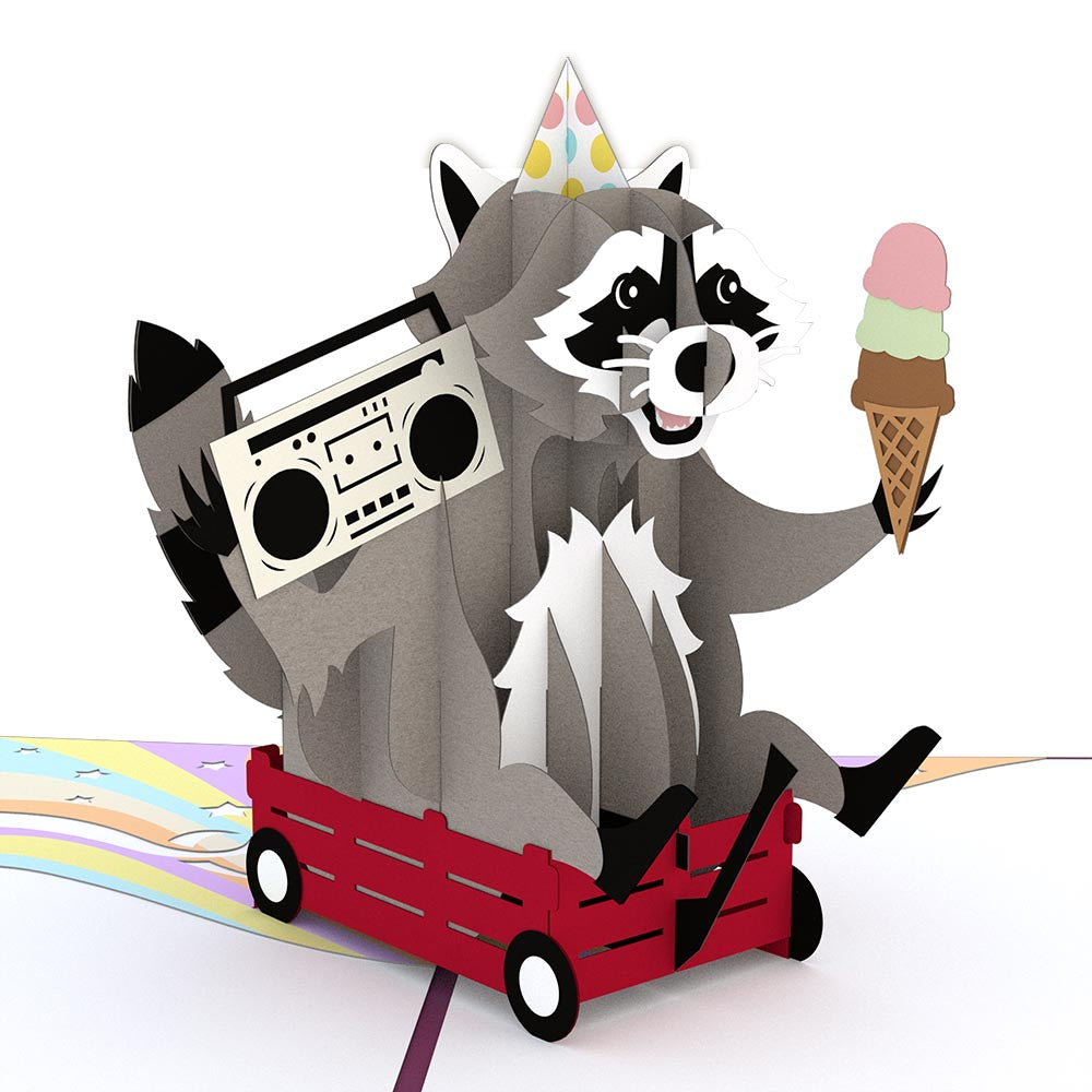 Party Raccoon Pop up Card