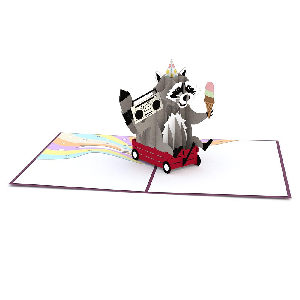 Party Raccoon Pop up Card