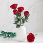Handcrafted Paper Flowers: Roses (6 Stems) with Lovely Hummingbird Pop-Up Card