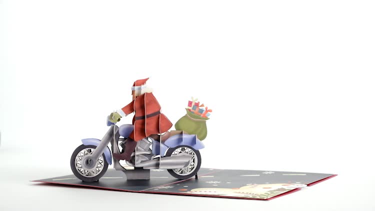 Santa Biker Pop-Up Card