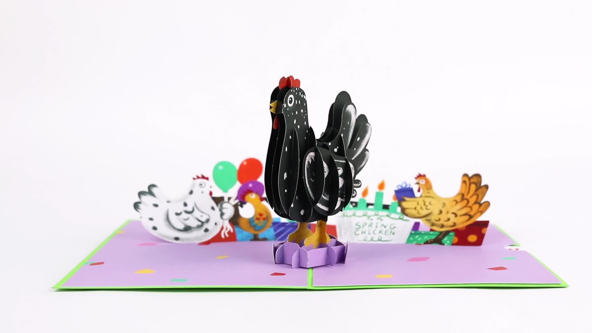 Happy Birthday To My Spring Chicken Pop-Up Card