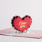 Red Rose Heart Pop-Up Card