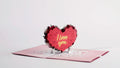 Red Rose Heart Pop-Up Card