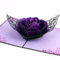 Ornate Purple Rose Bloom Pop-Up Card