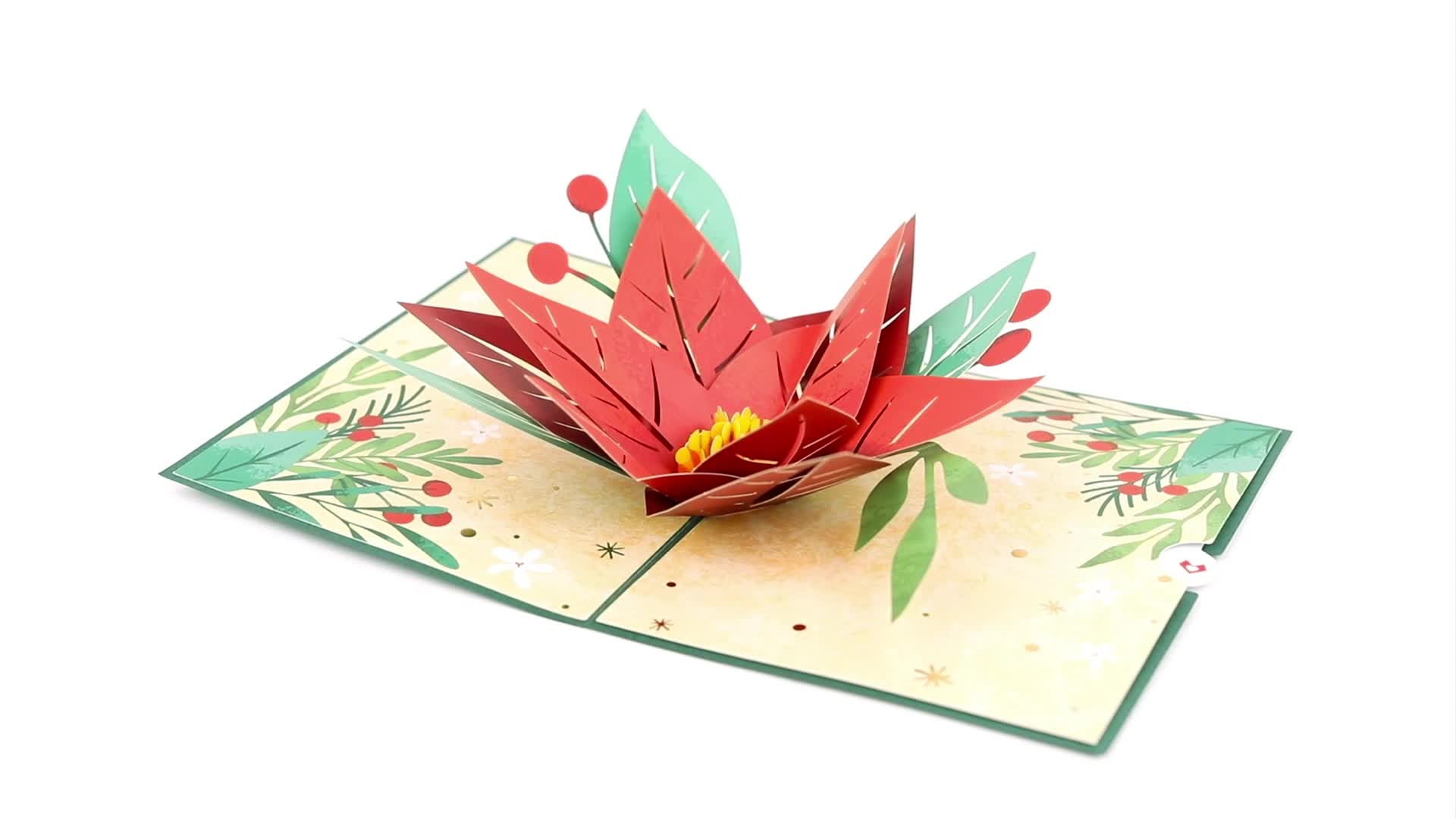 Christmas Poinsettia Bloom Pop-Up Card