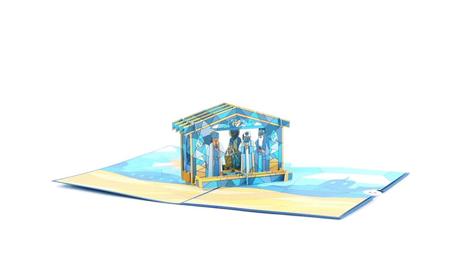 Stained Glass Nativity Pop-Up Card