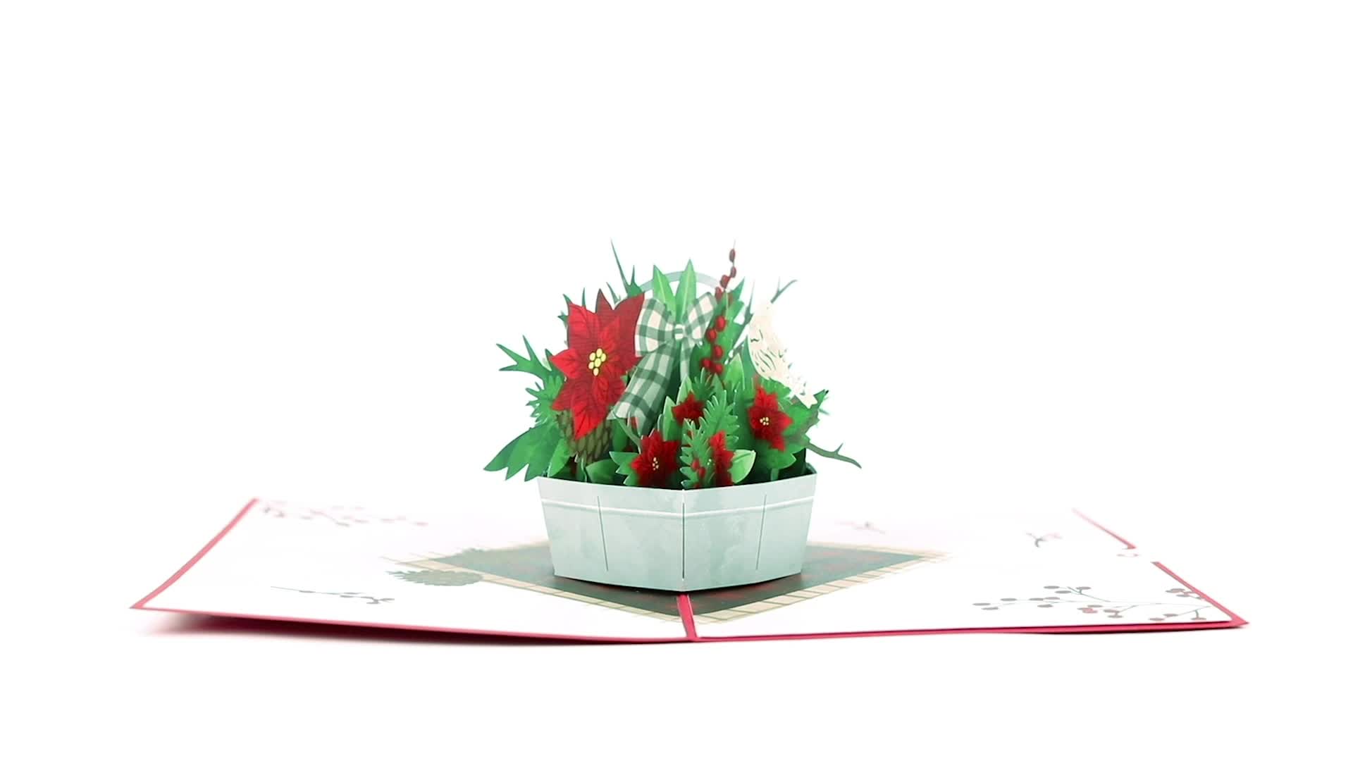Christmas Flower Basket Pop-Up Card