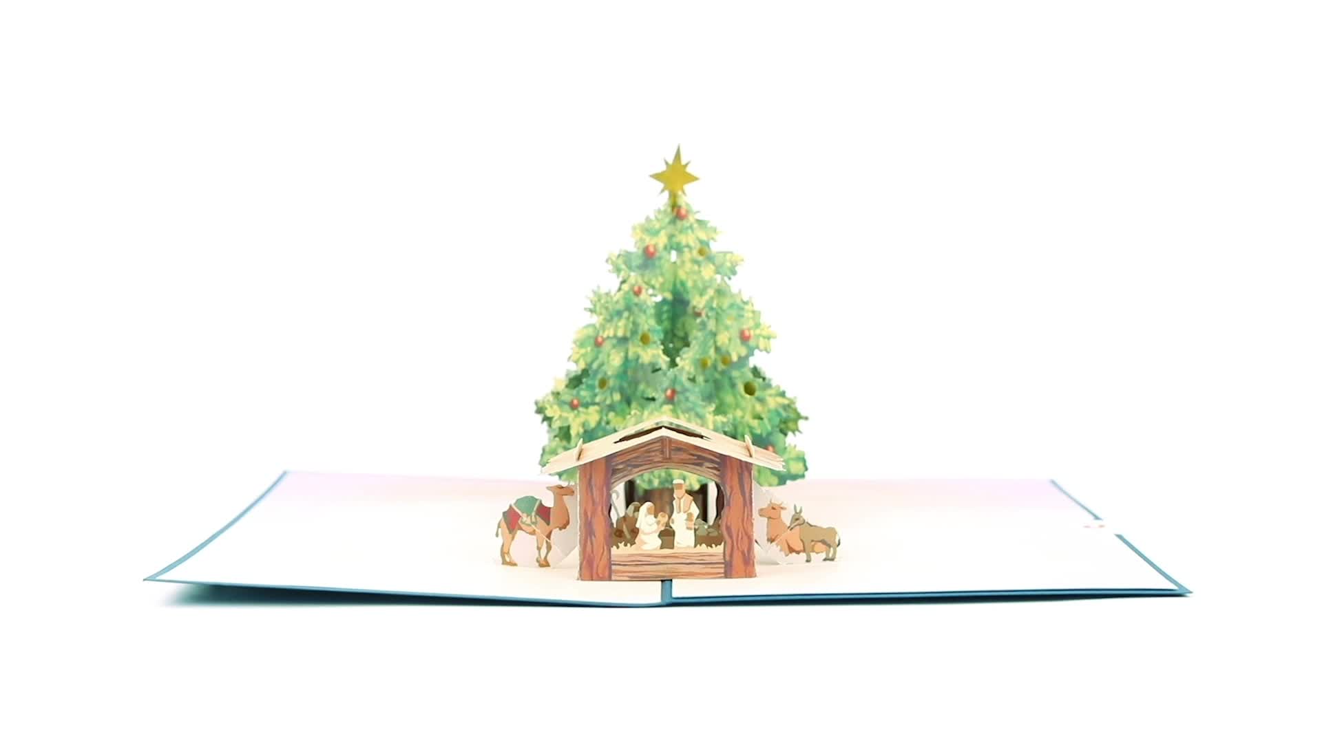 Nativity Christmas Tree Pop-Up Card