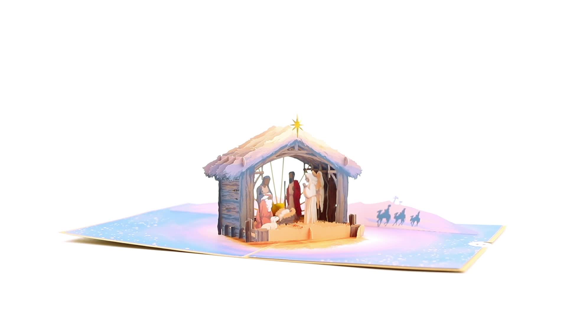 Painted Nativity Pop-Up Card