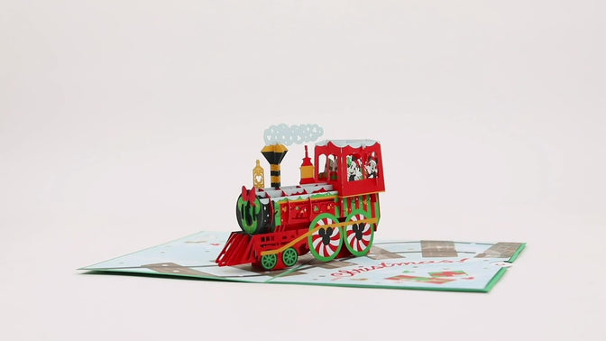 Disney's Mickey & Minnie Christmas Train Pop-Up Card
