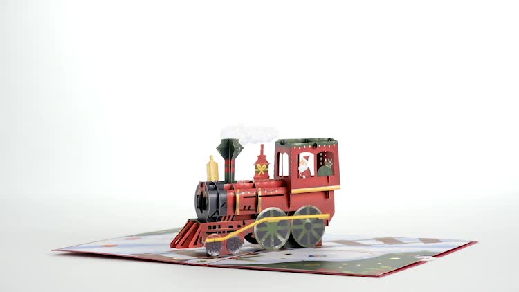 Santa Train Pop-Up Card