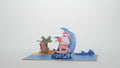 Warm Wishes Surfing Santa Pop-Up Card