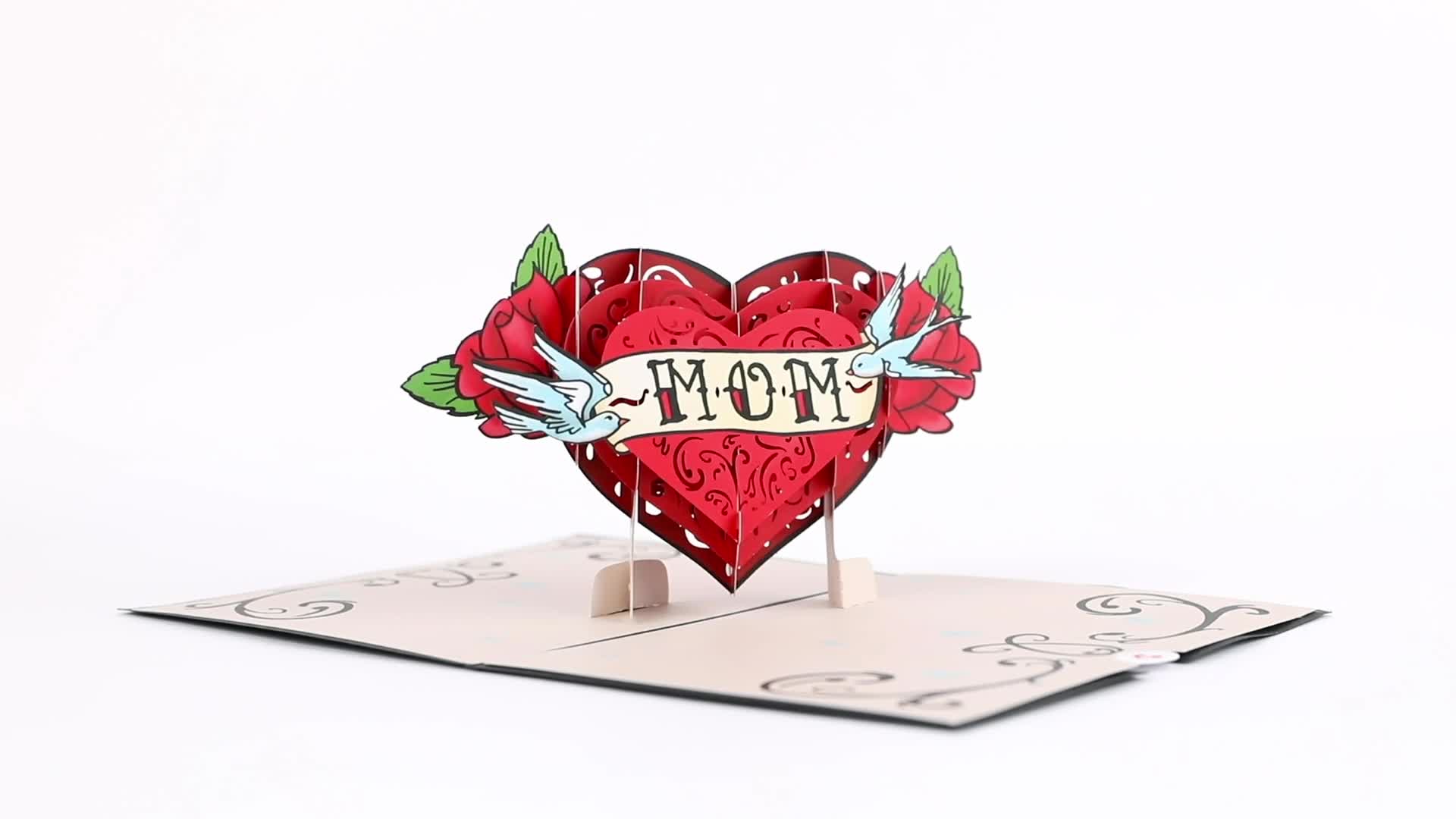 Mother's Day Tattoo Heart Pop-Up Card