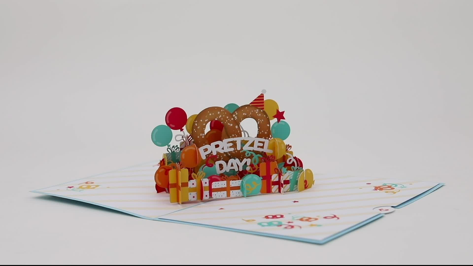 The Office Pretzel Day Birthday Pop-Up Card