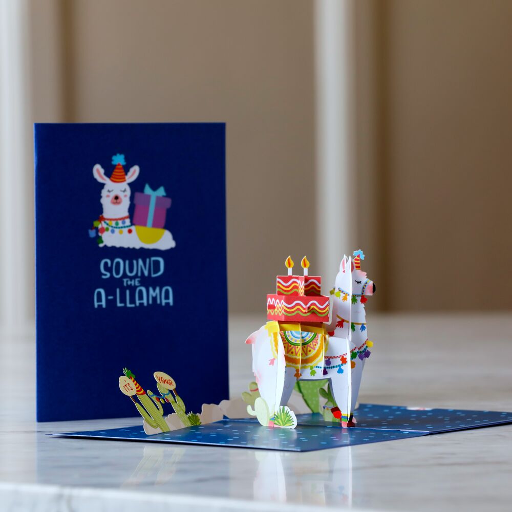 Lovepop Happy Birthday Llama Birthday Pop Up Card, 5x7-3D