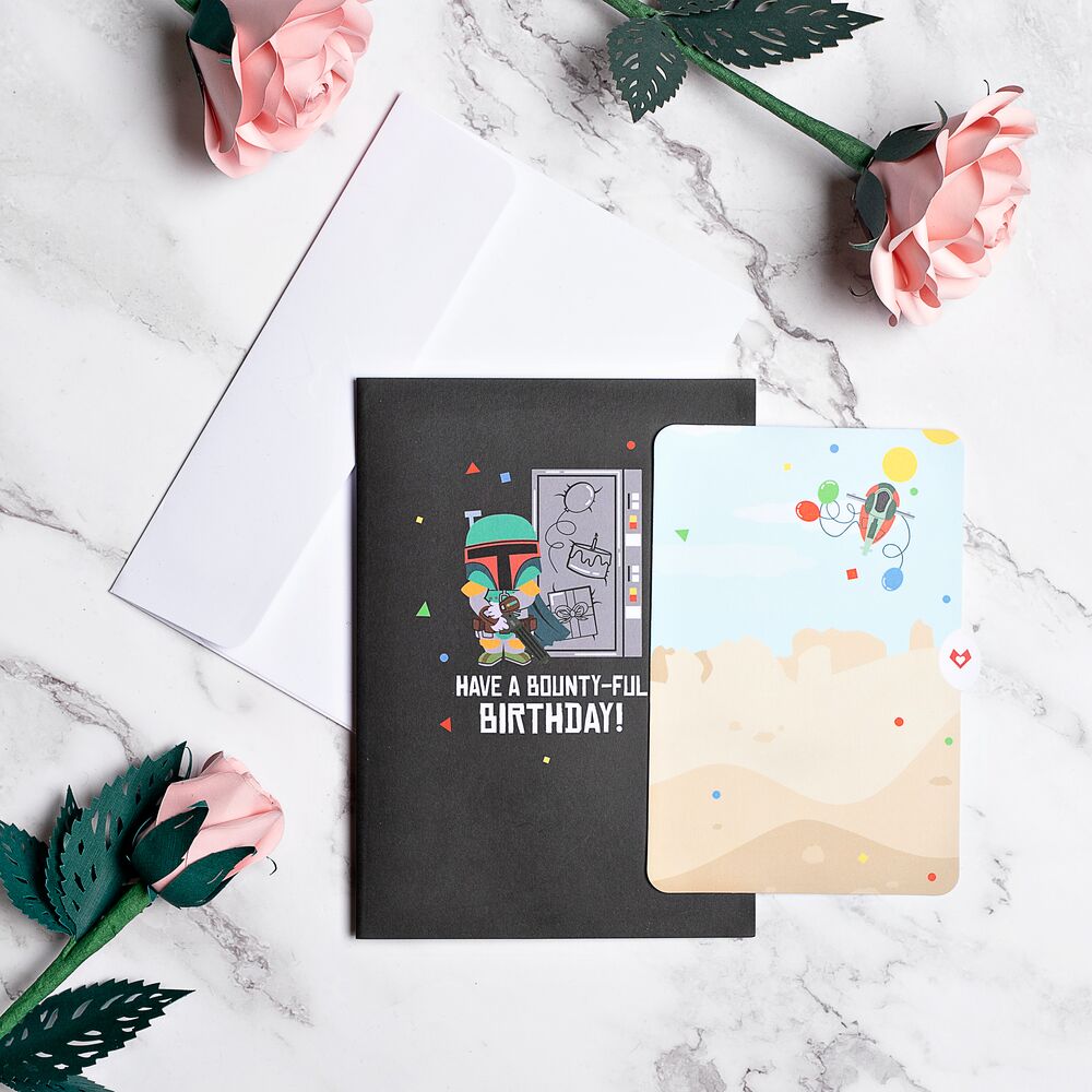 Star Wars™ Boba Fett™ Bounty-ful Birthday Card with Pop-Up Gift