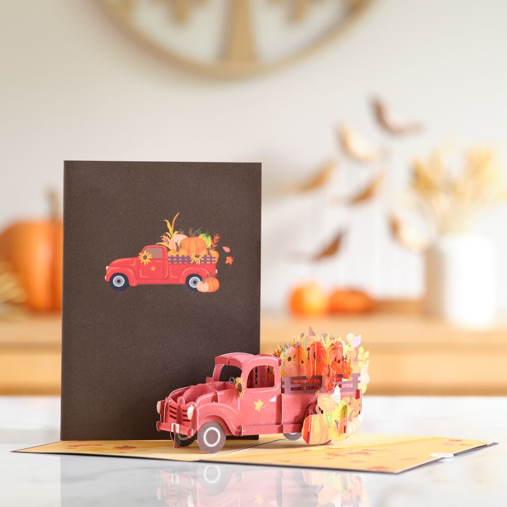 Red Harvest Truck Pop-Up Card