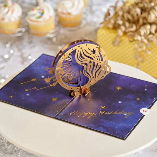 Virgo Zodiac Birthday Pop-Up Card