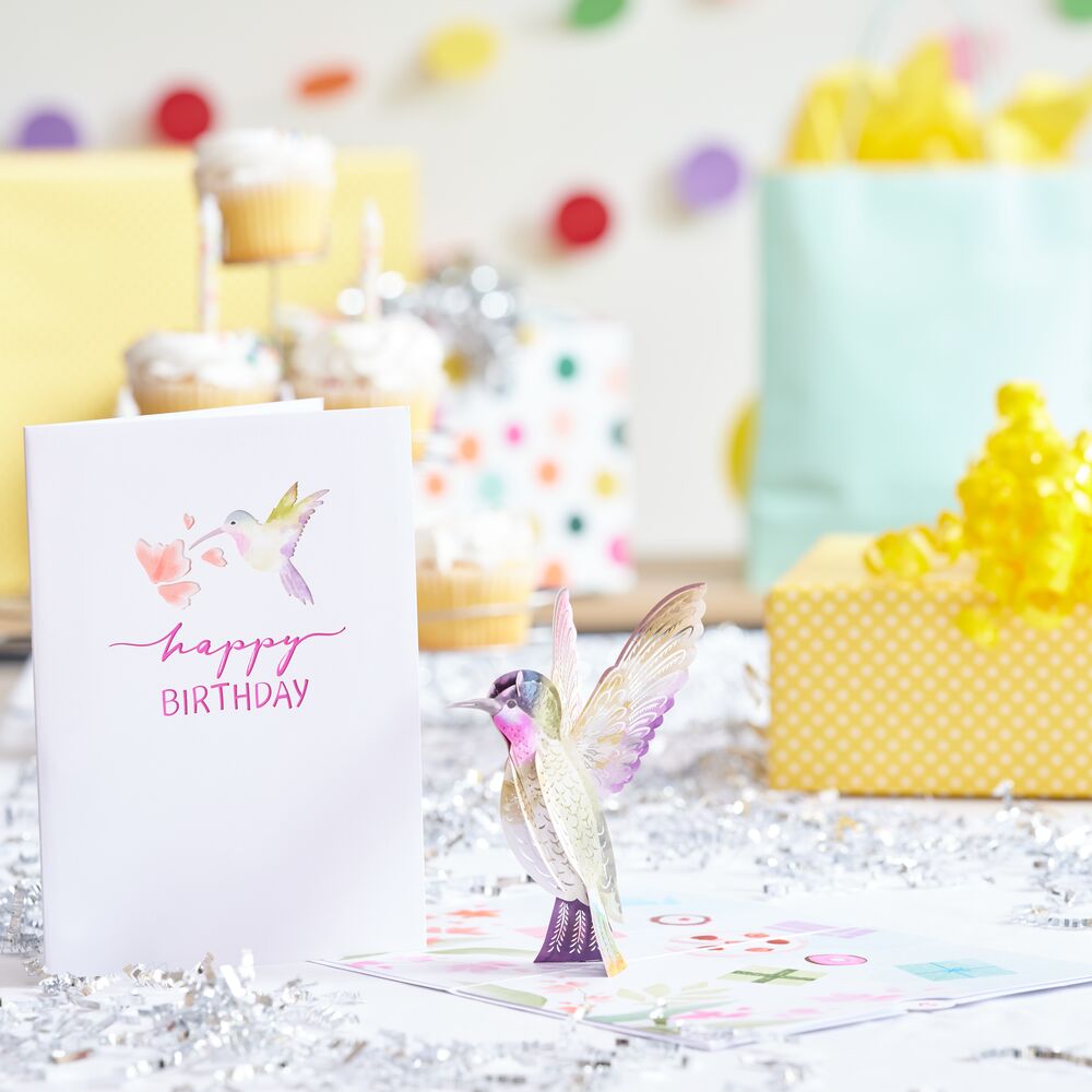 Birthday Hummingbird Pop-Up Card