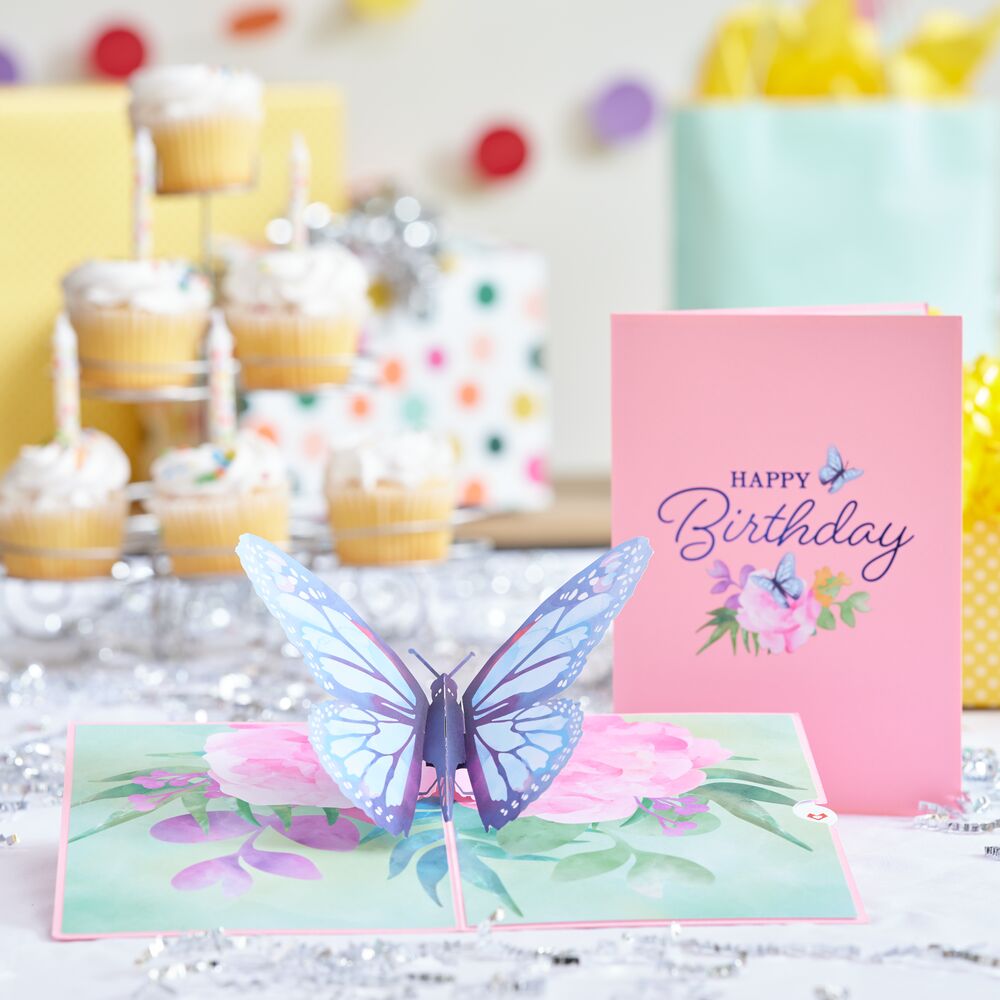 Birthday Blue Morpho Butterfly Pop-Up Card