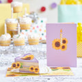 Sunflower Birthday Cake Slice Pop-Up Card