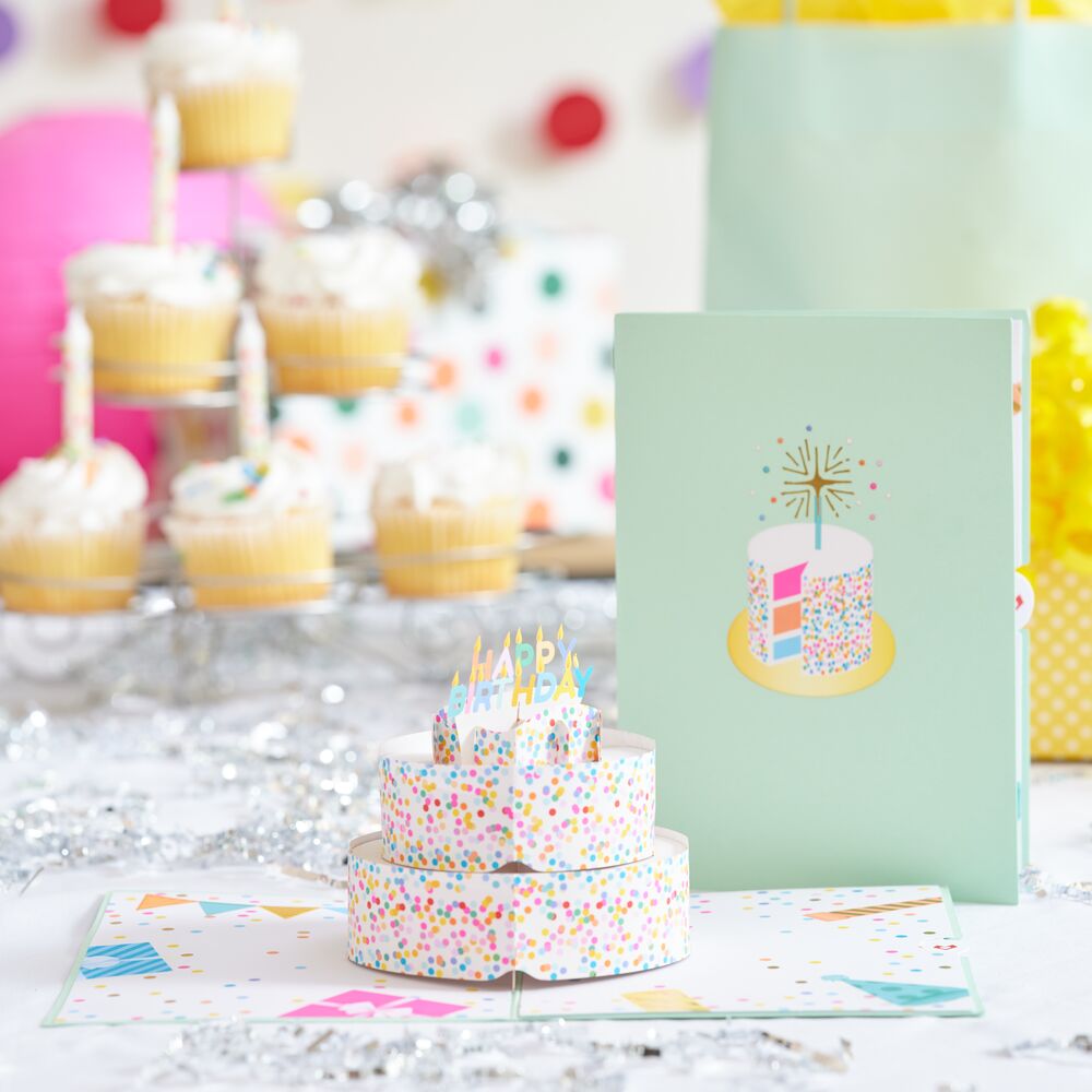 Sprinkles Birthday Cake Pop-Up Card