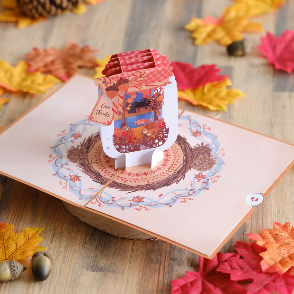 Give Thanks Fall Jar Pop-Up Card